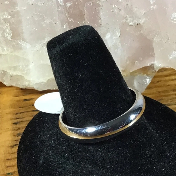 Silver Stainless Steel Band Ring - Picture 2 of 5